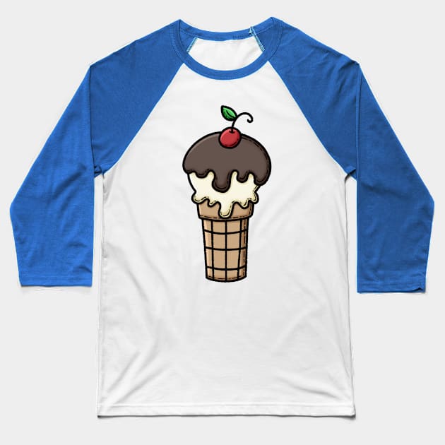 Ice cream cone Baseball T-Shirt by KammyBale